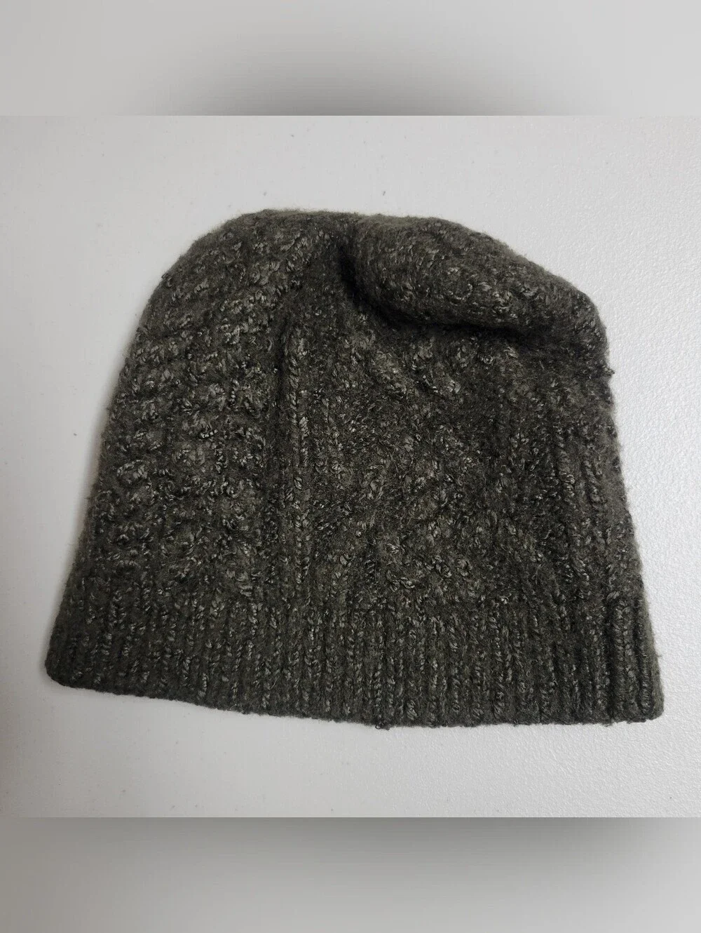 Ralph Lauren NOWT Purple Label Cable-Knit Silk-Cashmere Beanie Hat.